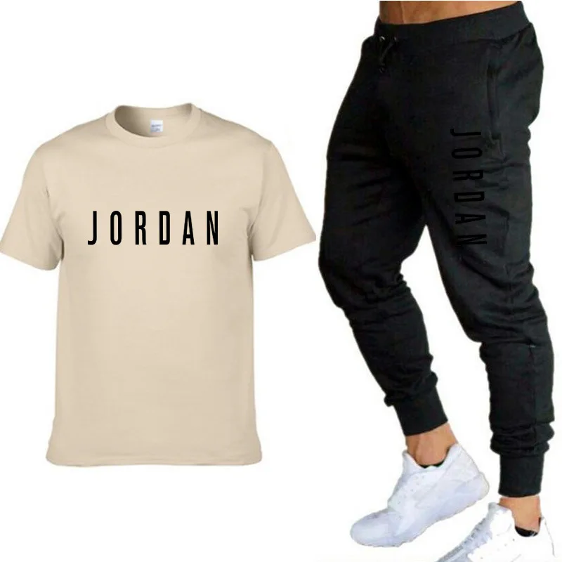 

Men's short sleeve summer suit, new, trendy, personalized, fashion print, sport, casual T-shirt + pants.2021