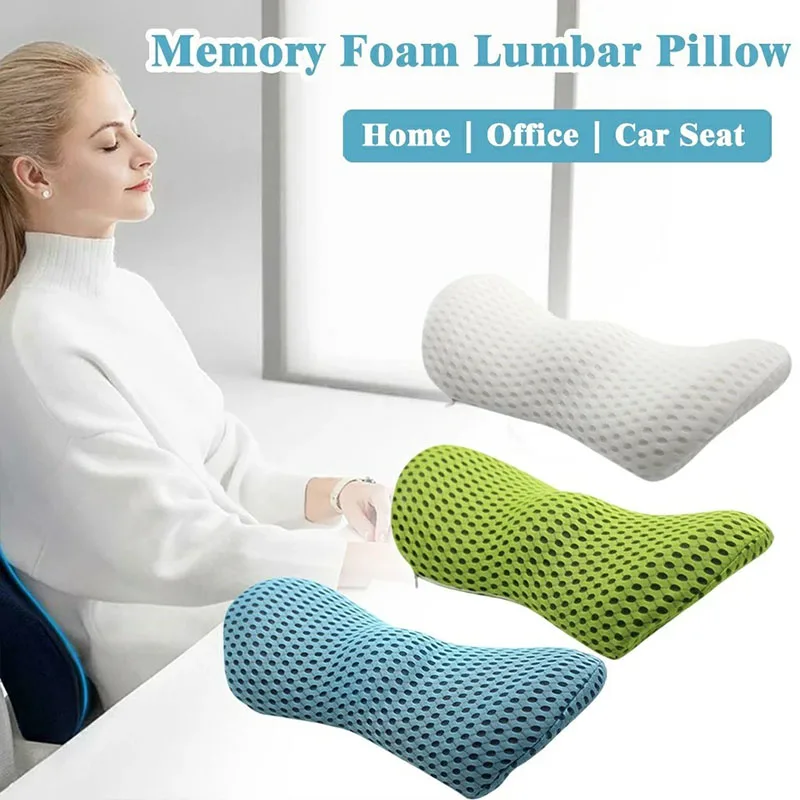 Online Bantal Pereda Nyeri Leher Pinggang Bersirkulasi Nyaman Berkendara Kantor Bantal Penopang Pinggang Tidur Kursi Busa Memori Bantal Mobil