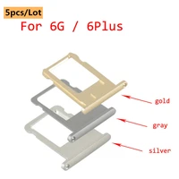 5pcs mobile phone sim card tray slot holder for iphone 6 6s plus sim card adapter replacement parts