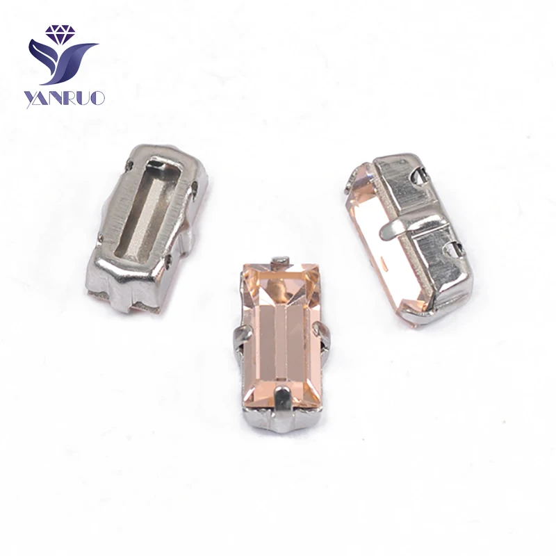 Yanruo 4501 5x10 мм светло персиковый багет декоративные камни DIY Strass Точка назад Стекло