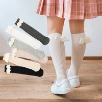 new baby girls socks angel wing toddlers girl long soft cotton children sock solid kids 0 8 years knee high socks