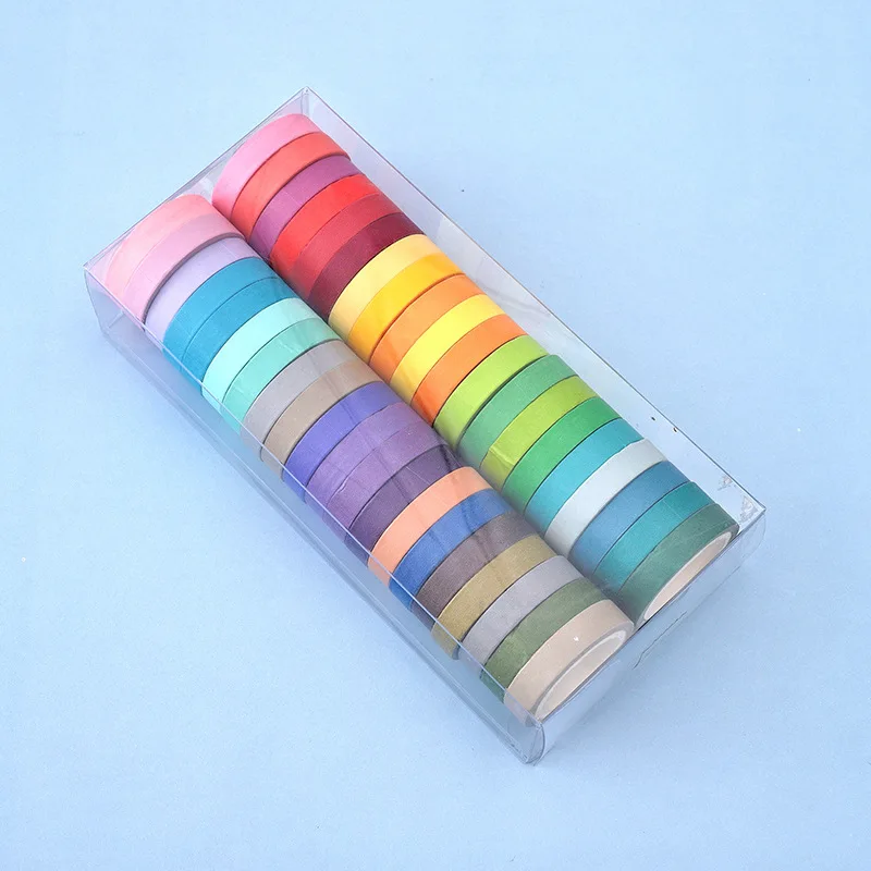 

EBay Amazon AliExpress Amazon Hot Selling 40-Color Plain Rainbow Tape Set Washi Tape korean stationery washi set tape