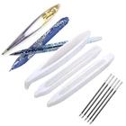 8 шт.лот Прозрачная форма для эпоксидной смолы, шариковая ручка, силиконовая форма, сделай сам, ремесла, инструменты для изготовления ювелирных изделий (форма 3 шт. + стержневая ручка 5 шт.)