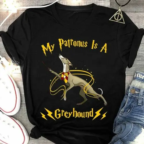 

My Patronus Is A Greyhound T shirt Black Men Hot 2019 Summer T-shirt Fashion Summer Short Mouw Katoen Customized T-shirt Print