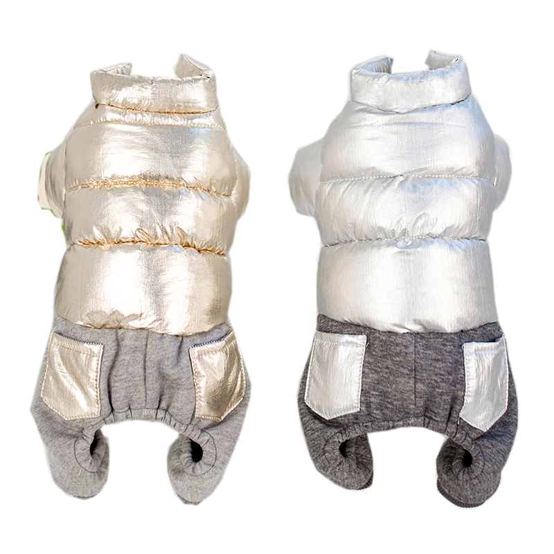 Зимняя одежда для собак маленьких теплый комбинезон щенков и кошек пуховая