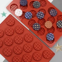 18 cavity silicone waffle mold kitchenware bakeware round biscuit chocolate cake mould diy kitchen decoration baking tools