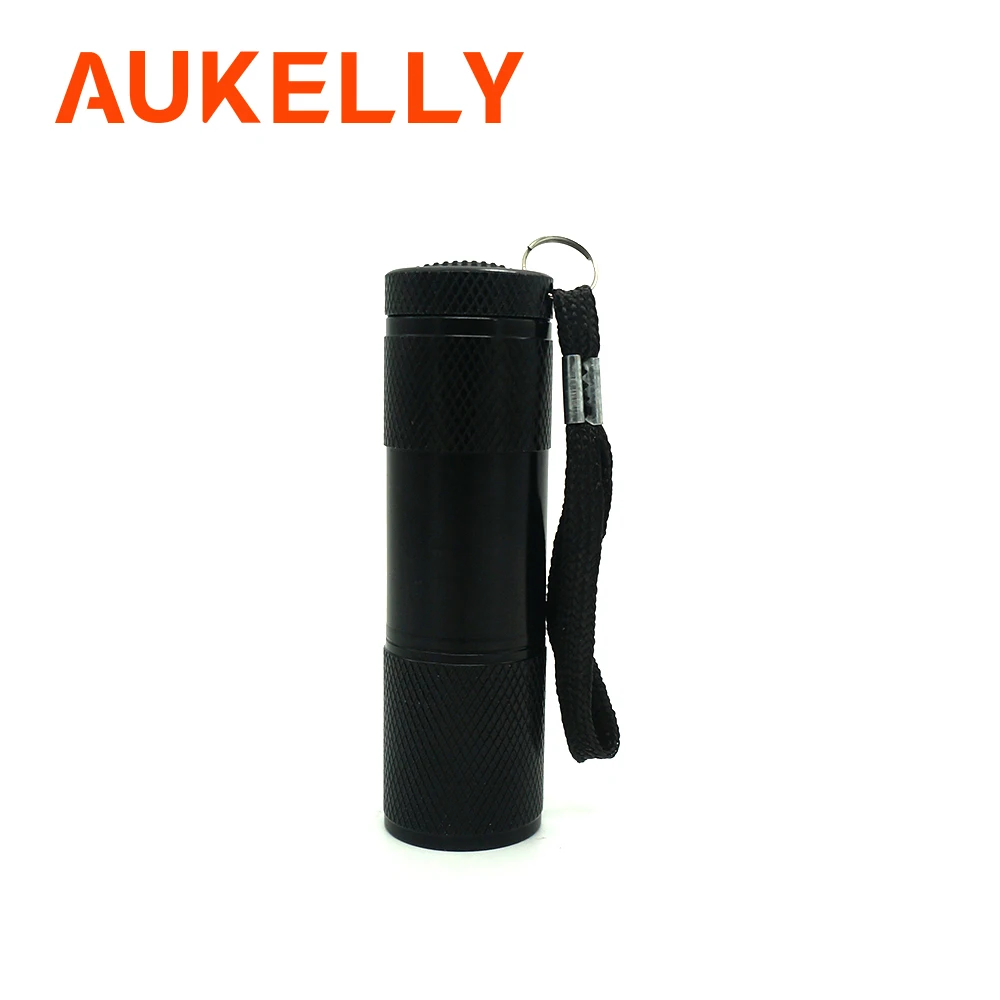Aukelly мини 9 Светодиодный УФ-вспышка светильник Ультрафиолетовый фиолетовый Ультрафиолетовый черный светильник маркер с невидимыми чернилами фонарь детектор светильник лампа 3AAA