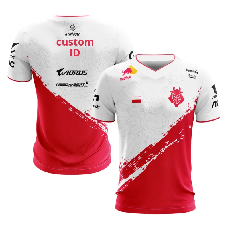 Высокое качество 1:1 G2 Poland Jersey Индивидуальные Имя вентиляторы футболка для мужчин и женщин Пользовательские ID футболки - Цвет: custom ID
