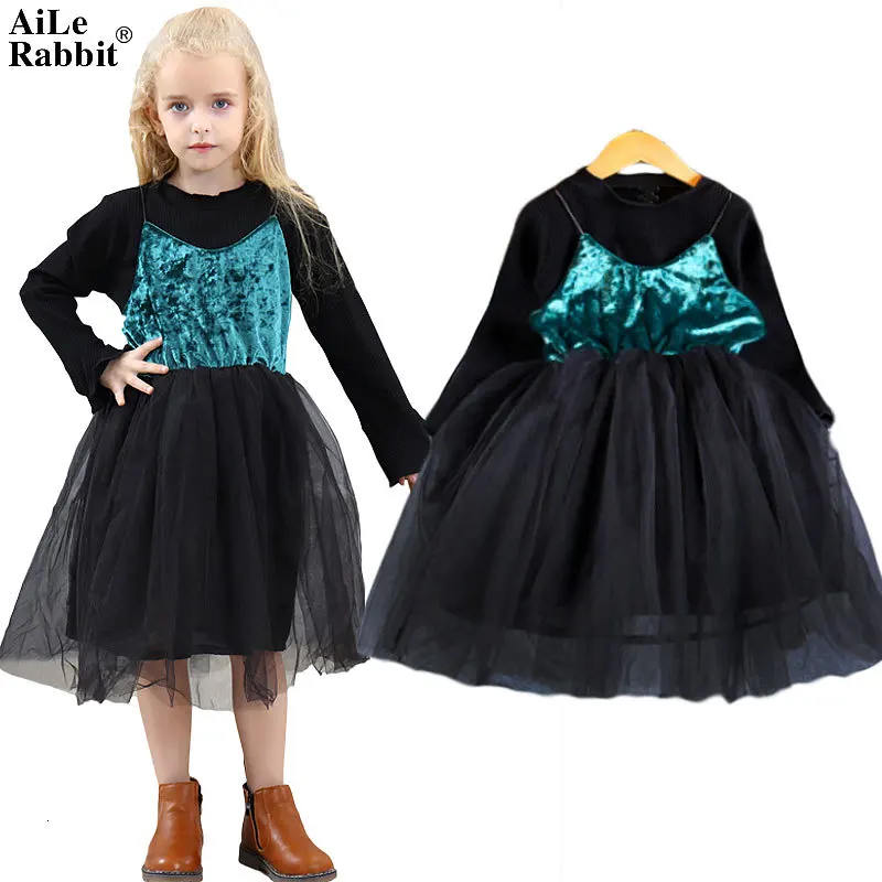 Aile Rabbit/ г. Осеннее платье для девочек; Одежда для девочек; вязаный свитер для детей; Robe Fille; красивые платья; цвет коричневый, красный