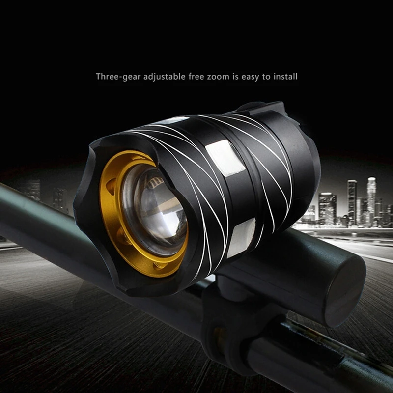 

Bicycle Light 300 Lumens T6 LED Bicycle Headlight Zoom USB Rechargeable Plus Two Tail Lights
