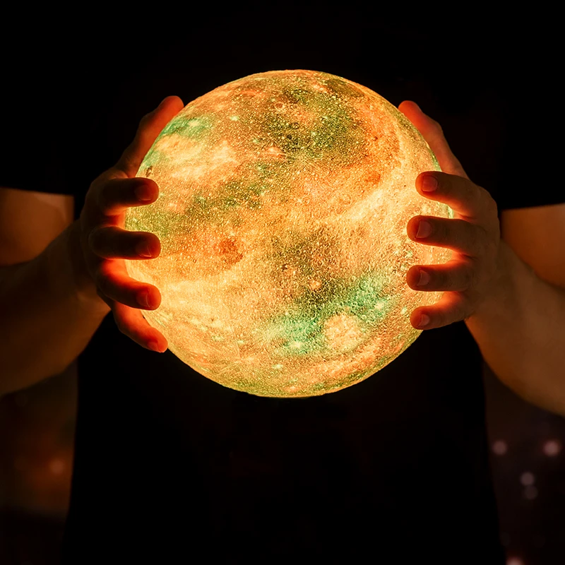 L&aacute;mpara con estampado 3D de galaxia, l&aacute;mpara de Luna, las mejores luces de Navidad, luz nocturna en la habitaci&oacute;n, decoraci&oacute;n de luna y estrella, novedad de 2020, env&iacute;o directo-2