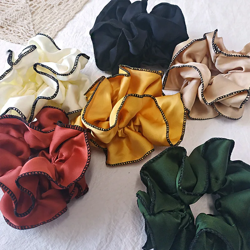 

Free shipping fashion women elegant scrunchies ins satin girl's hair bands Ponytail Holder Hair accessories