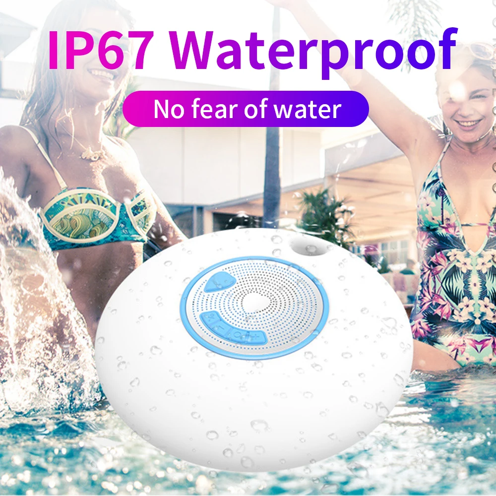 Cyboris Portable Wireless IPX7 Waterproof Floating Bluetooth5.0 Speakers with TWS Function 7 Colors Auto-Changing RGB LED Themes |