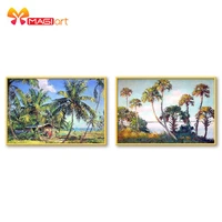 cross stitch kits embroidery needlework sets 11ct water soluble canvas patterns 14c landscape tropical seaside ncms127