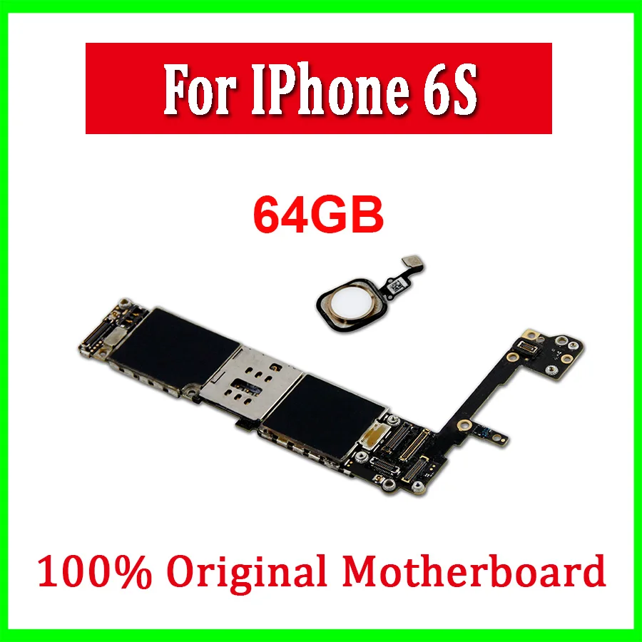 Материнская плата для iPhone 6S, материнская плата с сенсорным ID для iPhone 6S, оригинальная разблокированная материнская плата с чипами 16 Гб 64 Гб 128 ГБ