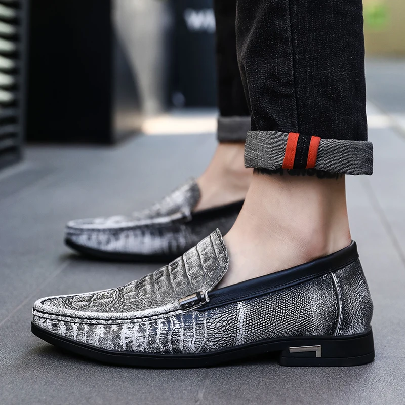 Casual Men Loafers Shoes Handmade Patina genuine Leather Mans Footwear Slip-On Flat shoes moccasins Zapato Hombre 5 | Обувь