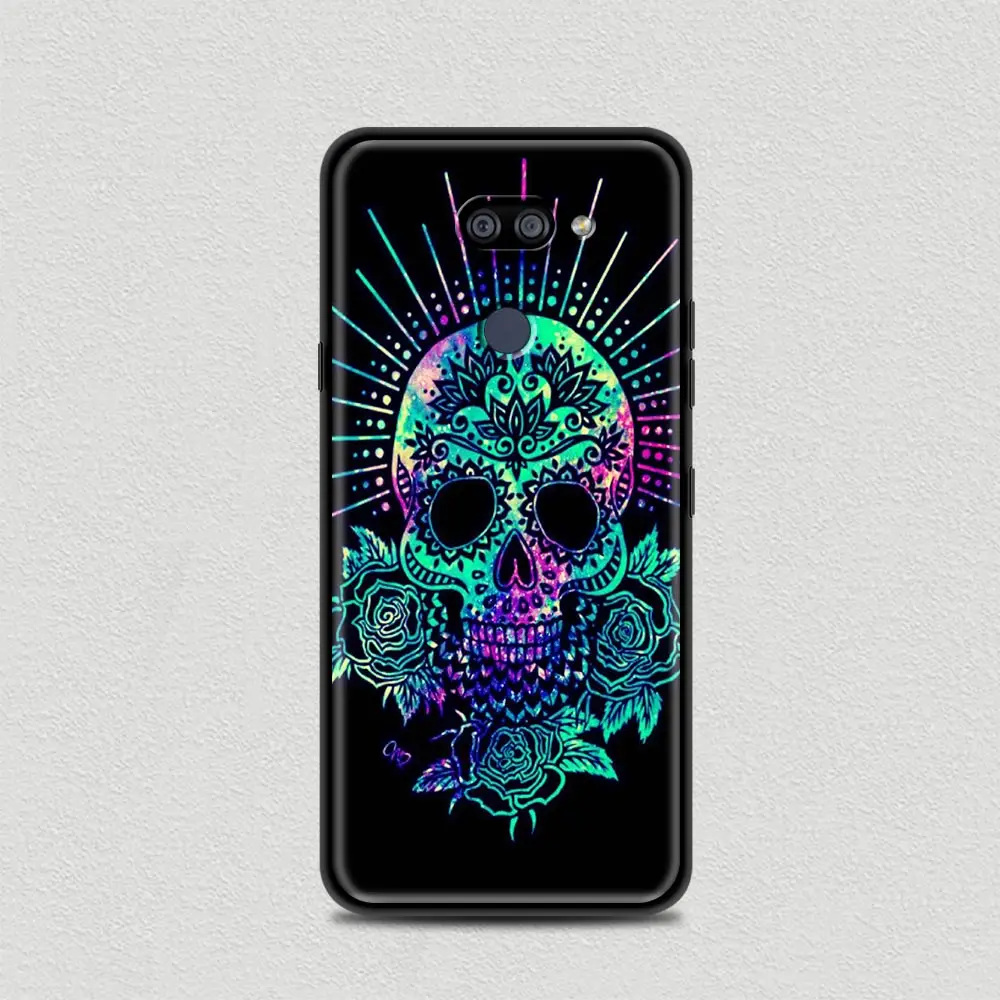 

For LG K41s K61 K40s K40 K50 K50s G6 G7 G8 K31 K42 K52 K62 K71 Silicone Soft Phone Case Back Cover Flower Skull