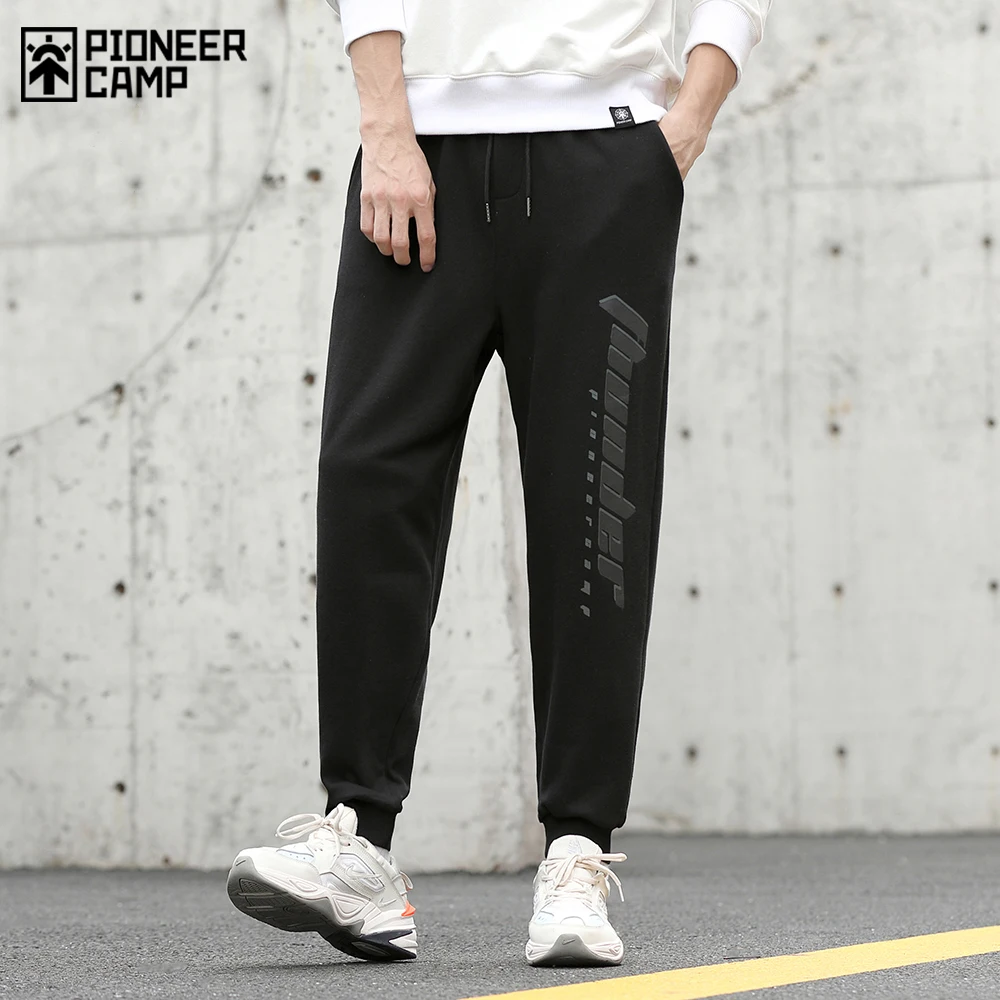 

Pioneer Camp, 100% хлопок, спортивные штаны для бега, Мужская Осенняя Повседневная Свободная Черная мужская одежда 2020, XZS023025