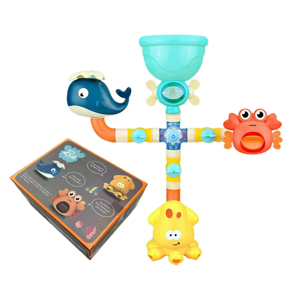 

Water Game Faucet Shower Rubber Waterwheel Dabbling Water Spray Set For Kids Animals Bathroom Summer Toys