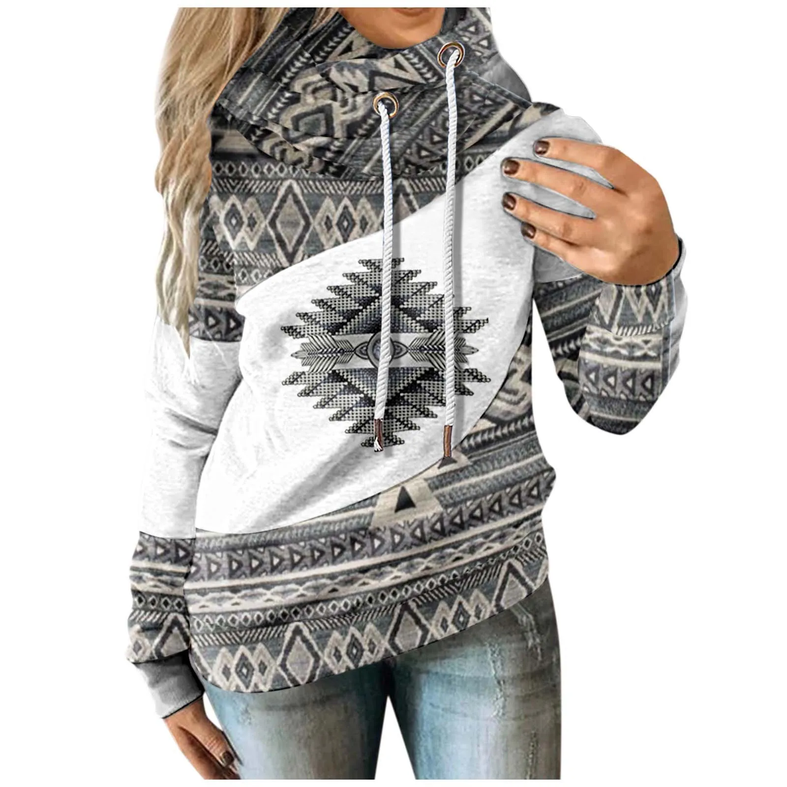 

Женский пуловер с капюшоном, удобный длинный пуловер большого размера с милым принтом и кошачьими ушками, Осень-зима