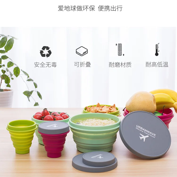 На открытом воздухе дорожные круглые силиконовые складные миски