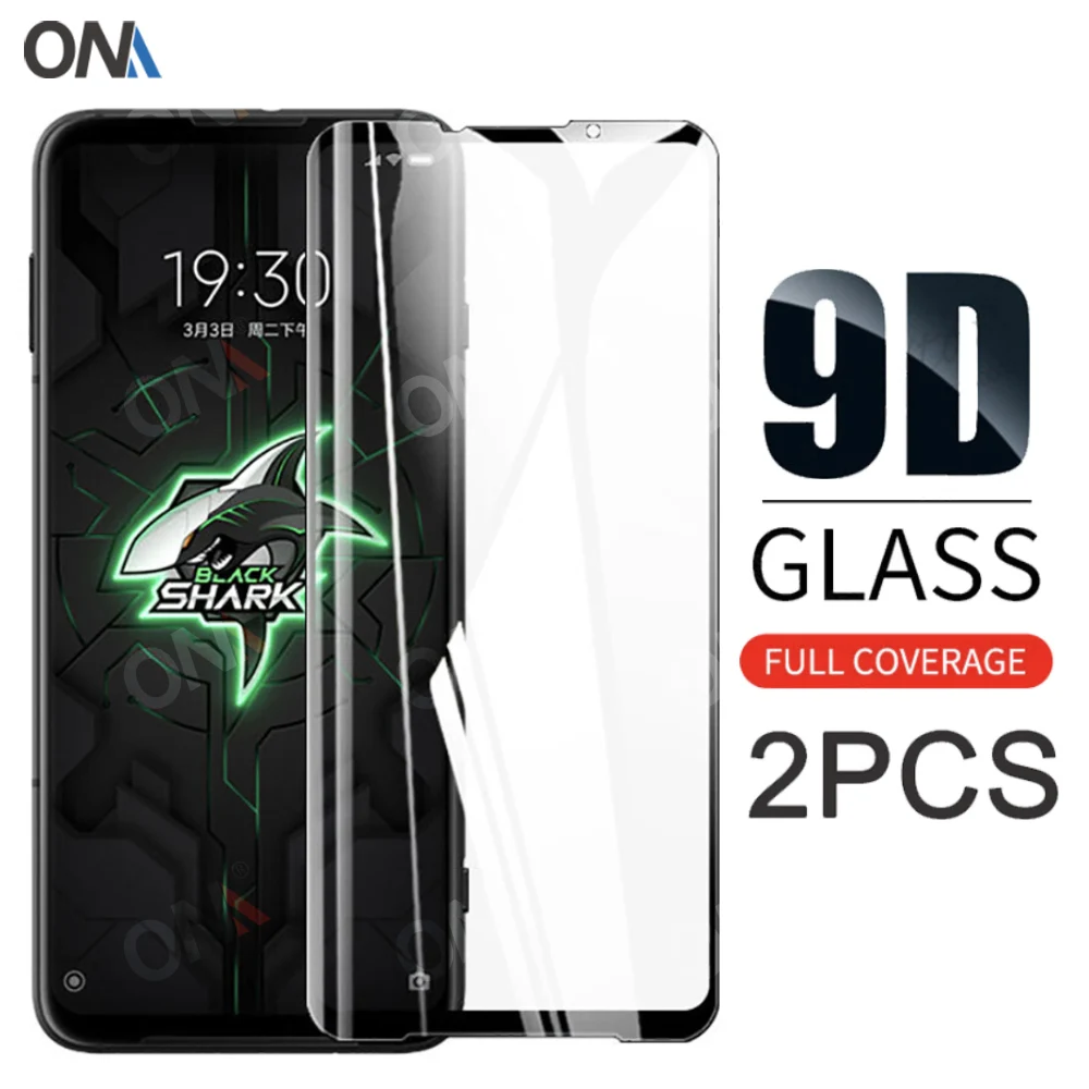 Изогнутое закаленное стекло 9D для Xiaomi Black Shark 3 Pro 2 шт. Защитная пленка экрана