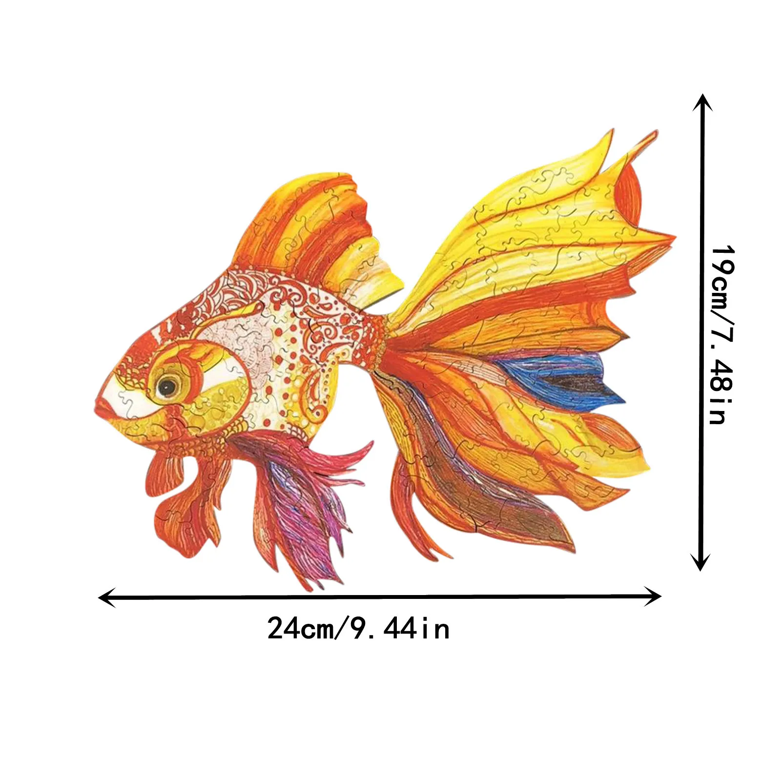 

HIINST 130 pieces Goldfish Irregular Shape Wooden Jigsaw Puzzle Toys Unique Shape Pieces 3D Animals Puzzles 2021