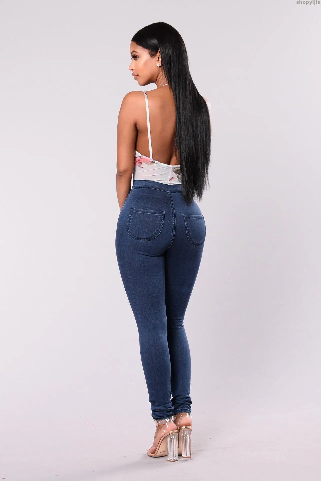 Новые модные потертые джинсы с эффектом пуш ап Эластичные Обтягивающие из хлопка