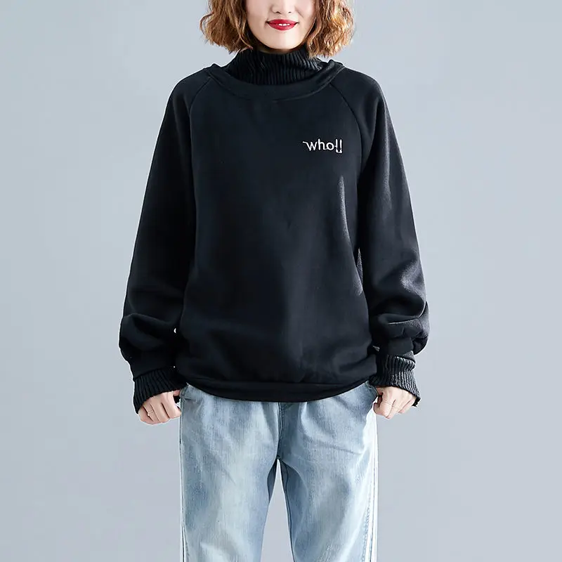 Новая зимняя Толстая Женская водолазка в стиле High Street с простыми надписями