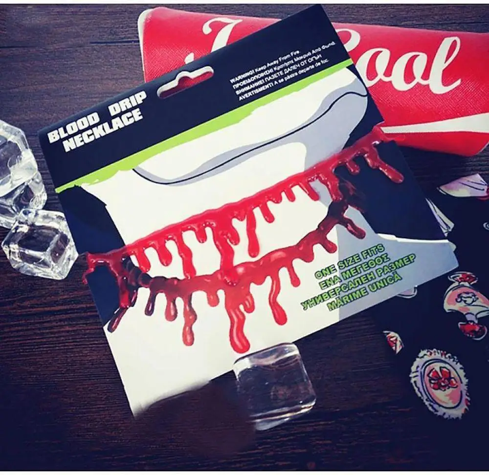Украшения на Хэллоуин страшные крови Капельное ожерелье анализаторы VampireCostume