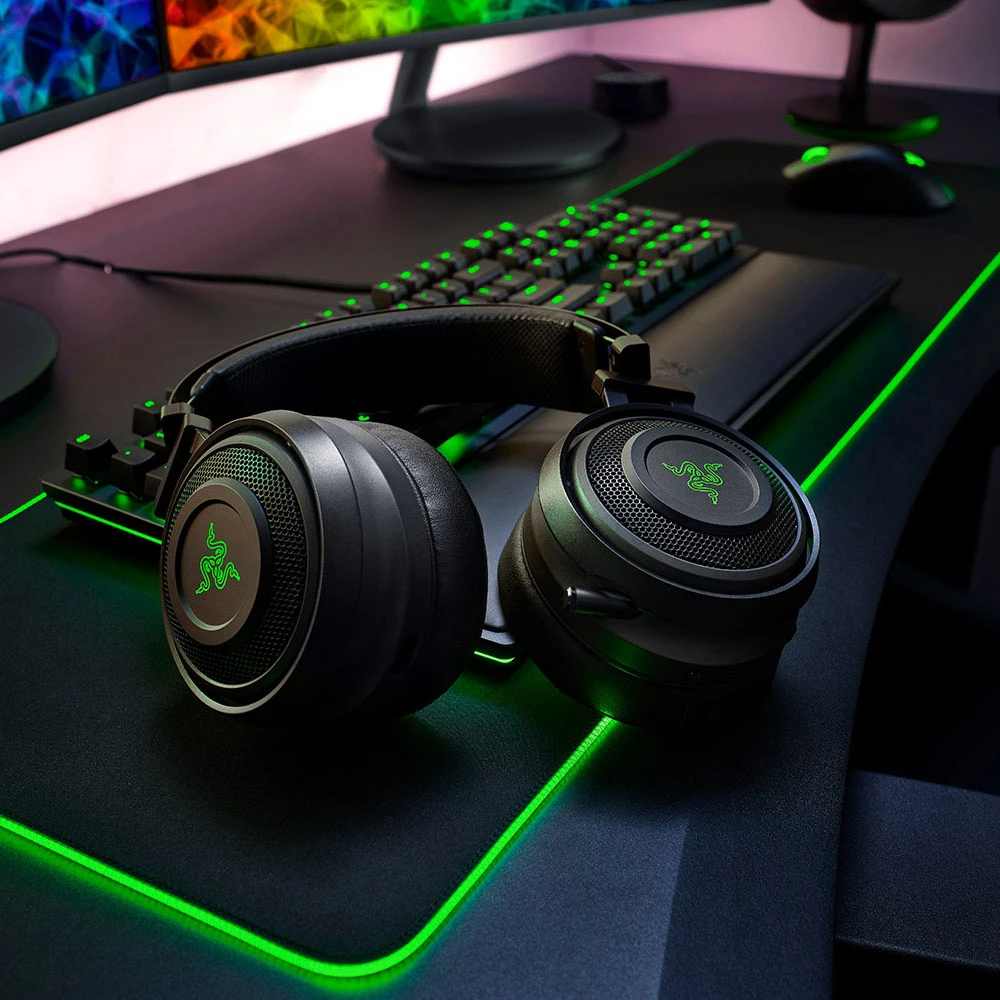 Razer Nari беспроводные Игровые наушники THX пространственные аудио охлаждающие гелевые подушечки 2,4 ГГц игровая гарнитура