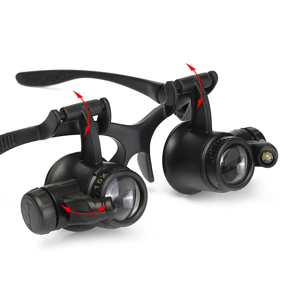 Регулируемая головная Лупа со светодиодной подсветкой увеличительное стекло с