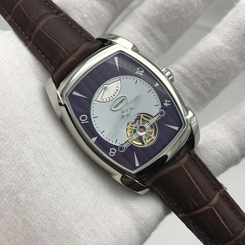 Новинка 2020 мужские часы KA чехол цвета розового золота с коричневым ремешком