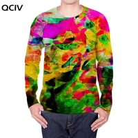 qciv brand colorful long sleeve t shirt men hippie anime clothes painting punk rock harajuku 3d printed tshirt mens clothing