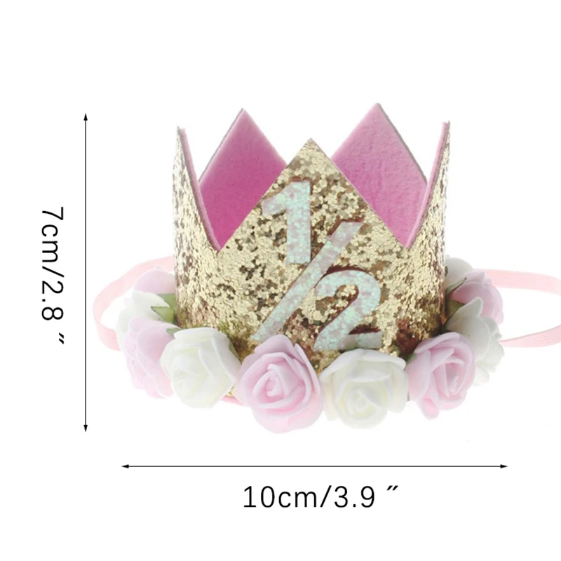 Baby 1st Birthday Party Decoration Banner Hats Gold Silver Princess Crown Shower Decorations Supplies | Дом и сад