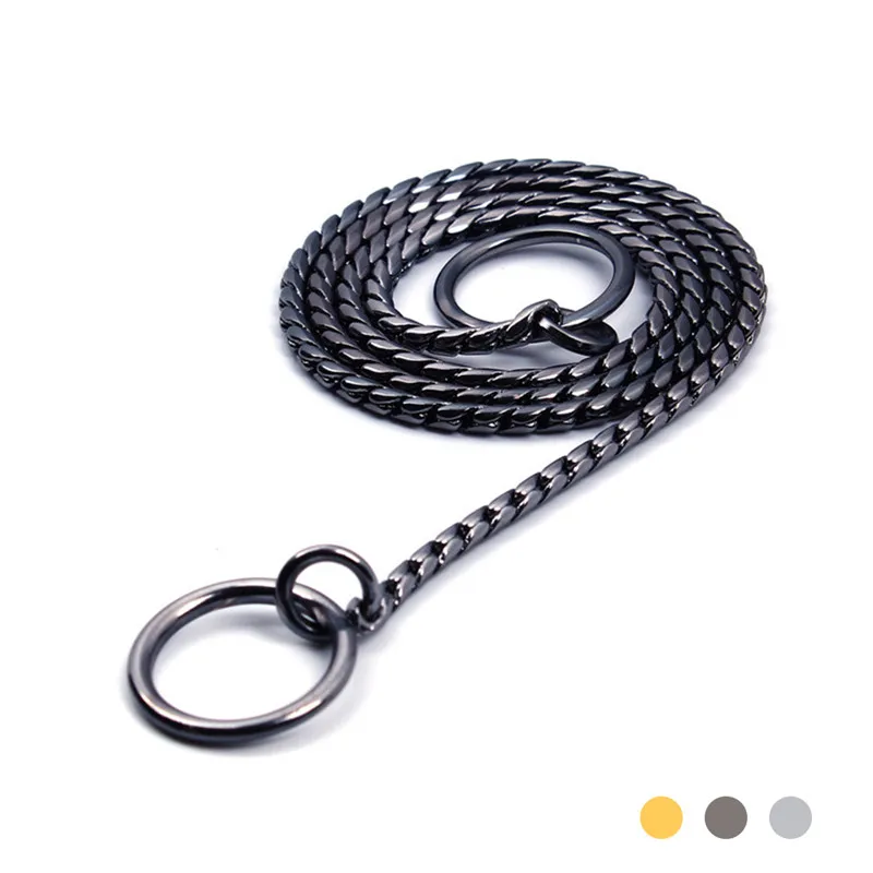 

Metal Dog Collar Chain Adjustable Pet Necklace Choker Training Pet Collar Strong P Snake Chain for Small Medium Large Dogs Stuff