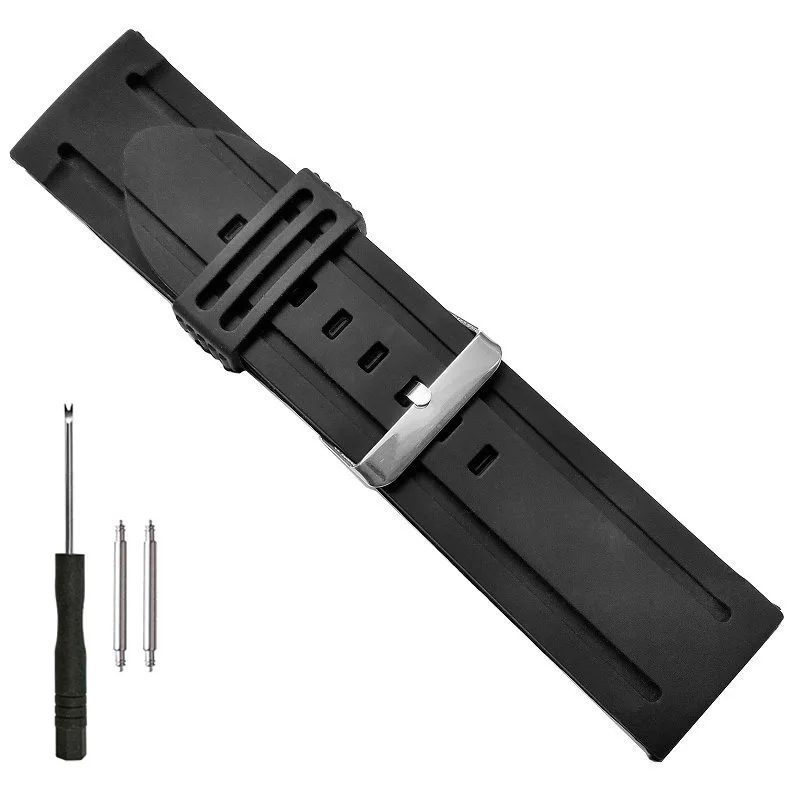 Ремешок силиконовый для мужских наручных часов резиновый мягкий Классический