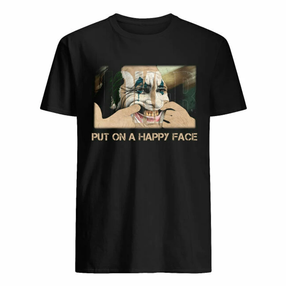 Joker Joaquin Phoenix Put On A Happy Face летняя футболка с круглым вырезом|Мужские футболки| |