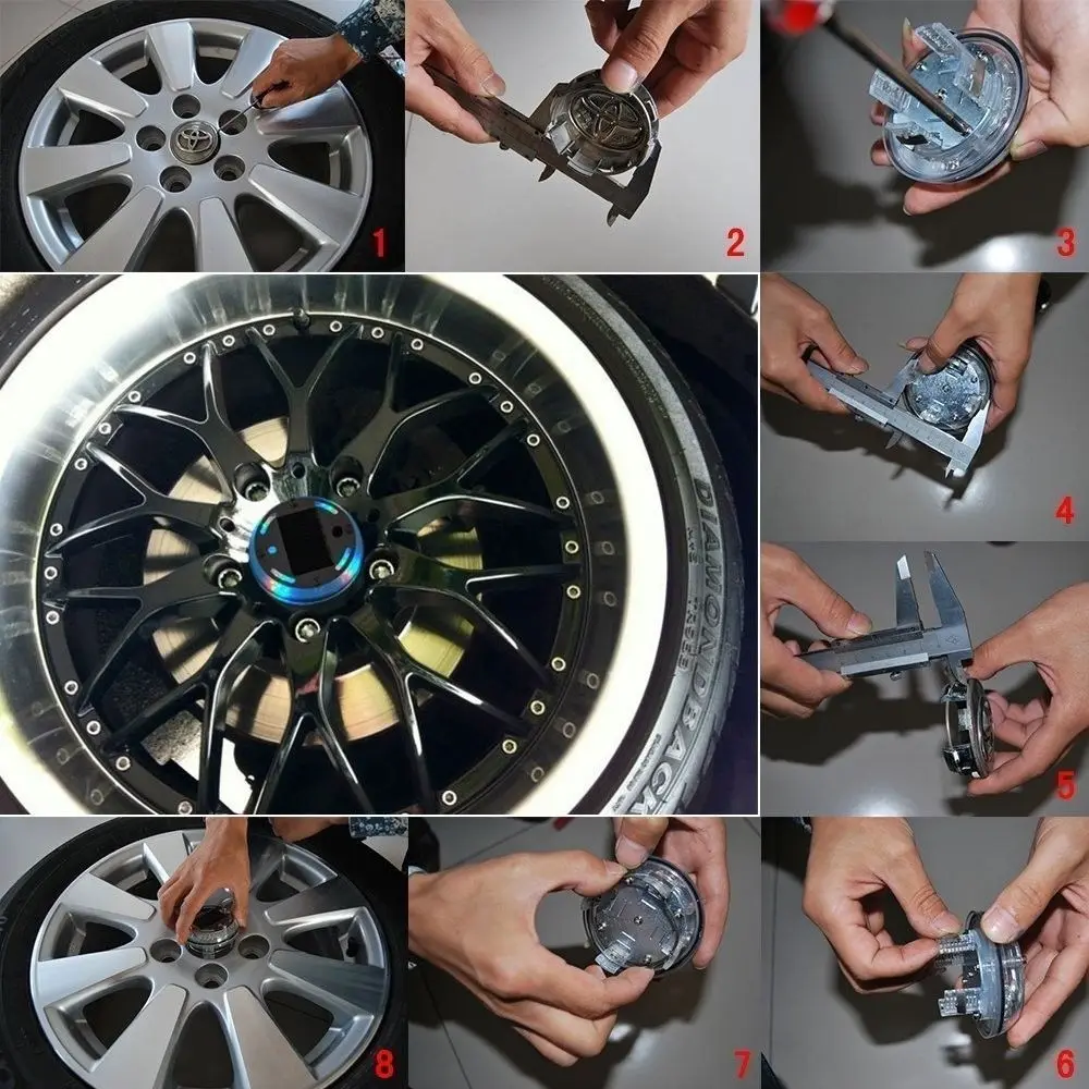 4 режима Авто Автомобильная солнечная вспышка светодиодная Ступица колеса