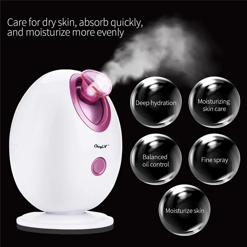 

90ml Nano Ionic Warm Mist Facial Sprayer Lady Facial Steamer Nourish Skin Moisturizing Water Spa Face Humidifier Auto Power Off