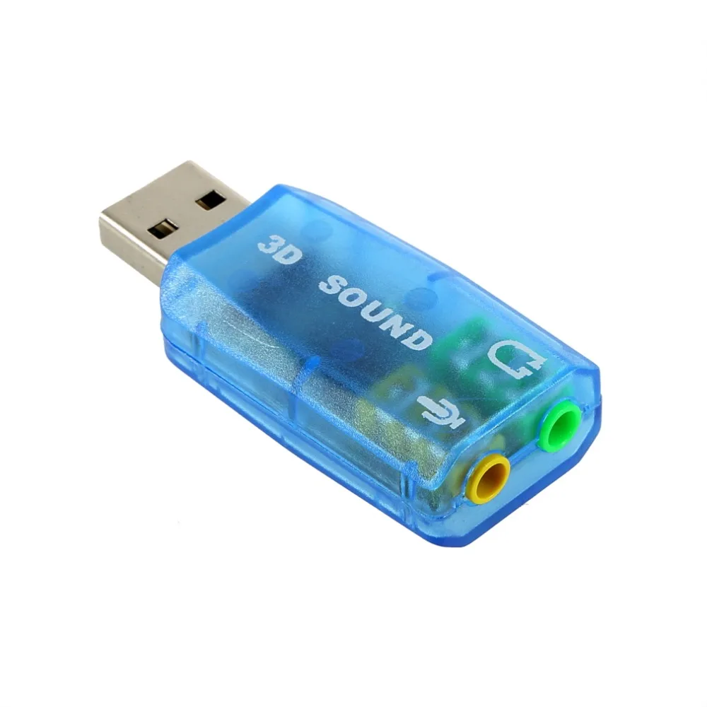 

Portable Compact 3D Audio Card USB 1.1 Mic / Speaker Adapter 7.1 CH Surround Sound for PC Computer Laptop