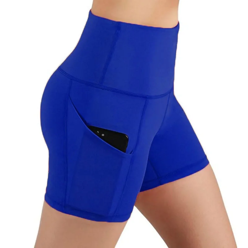 

NORMOV Women Shorts Side Pocket High Waist Slim Fitness Short Woman Stretch Clothes Solid Workout Shorts Push Up Female