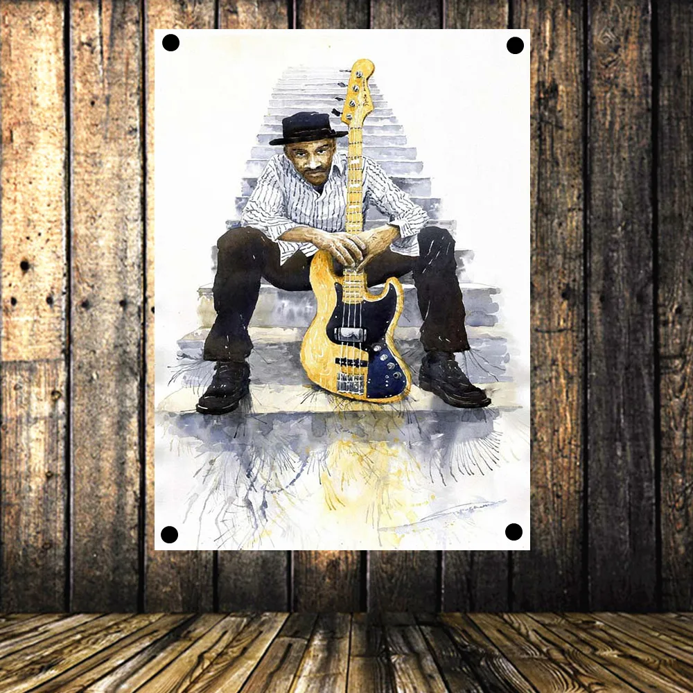 Ностальгическая музыка Ретро Рок Группа звезда Плакат Американская страна флаг