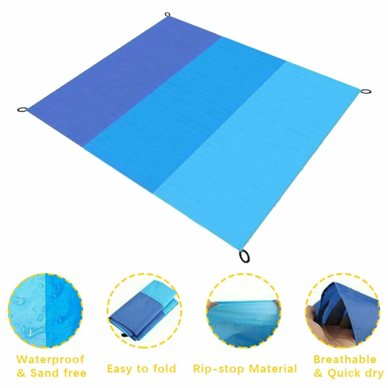 

2021 Hot Nylon Waterproof Picnic Mat Beach Mat Extra Large Waterproof Picnic Blanket Travel Outdoor Beach Camping Soft Mat