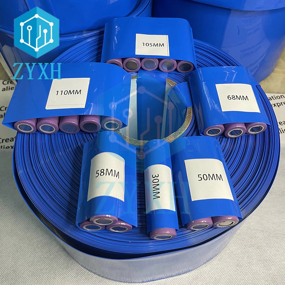 30mm-150mm Width 18650 Lipo Battery PVC Heat Shrink Tube Wrap Cover Shrinkable Tubing Lithium Case Cable Sleeve Insulation |