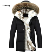 2020 windproof warm jacket 4 colors men women thickened rabbit fur collar mens coats winter 35%c2%b0 hooded parka male jacket s 5xl