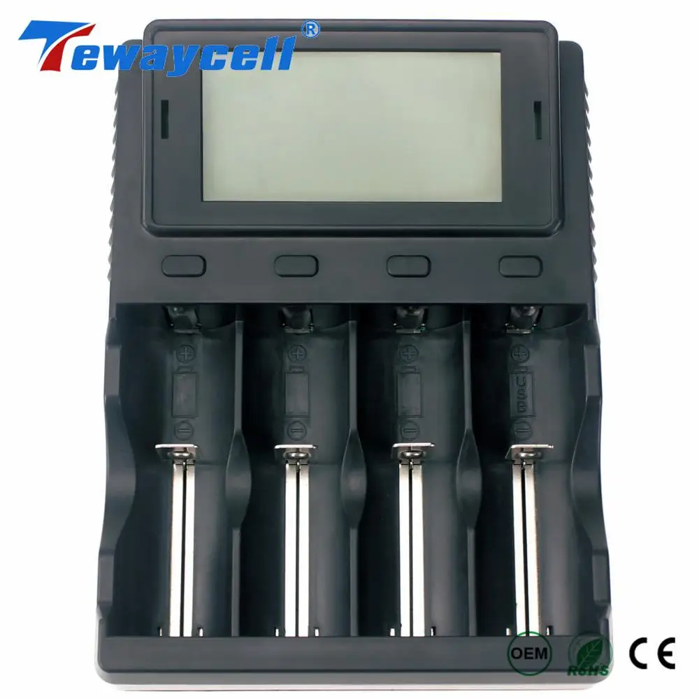 

Tewaycell Universal LCD Display 4 Slot 18350 18500 2665018650 Charger with 12v 2A Adapter Free Shipping