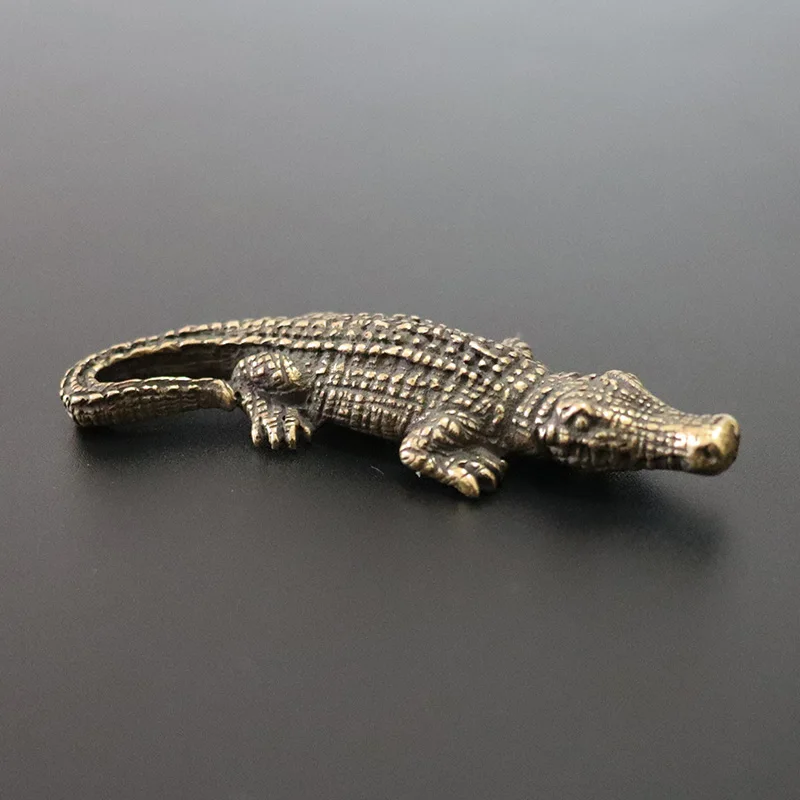Crocodile Медная фигурка крысы, украшение для дома, аксессуары для гостиной, латунные животные, мышь, мешок для денег, бумажный вес, фэн-шуй, настольные украшения - Цвет: Crocodile