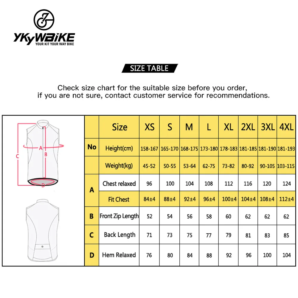 

YKYWBIKE Cycling Vests Jersey Men Sports Tank With Pockets Bike Shirts Waterproof Bicycle Clothing Reflective MTB Bike Jacket