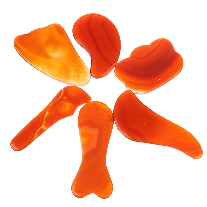 Red Onyx Scraper Guasha Jade Massager For Face Natural Gouache Stone Gua Sha Facial Massage Tool | Красота и здоровье